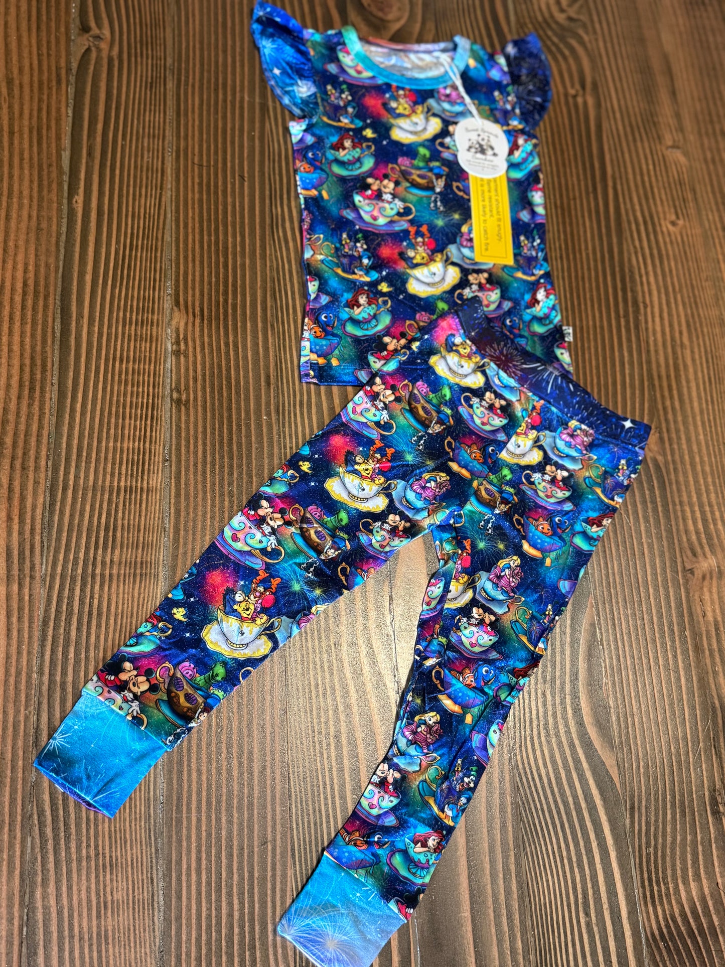 Midnight Tea Party Magic Bamboo Flutter Sleeve/Pants pj set πΆββ¨