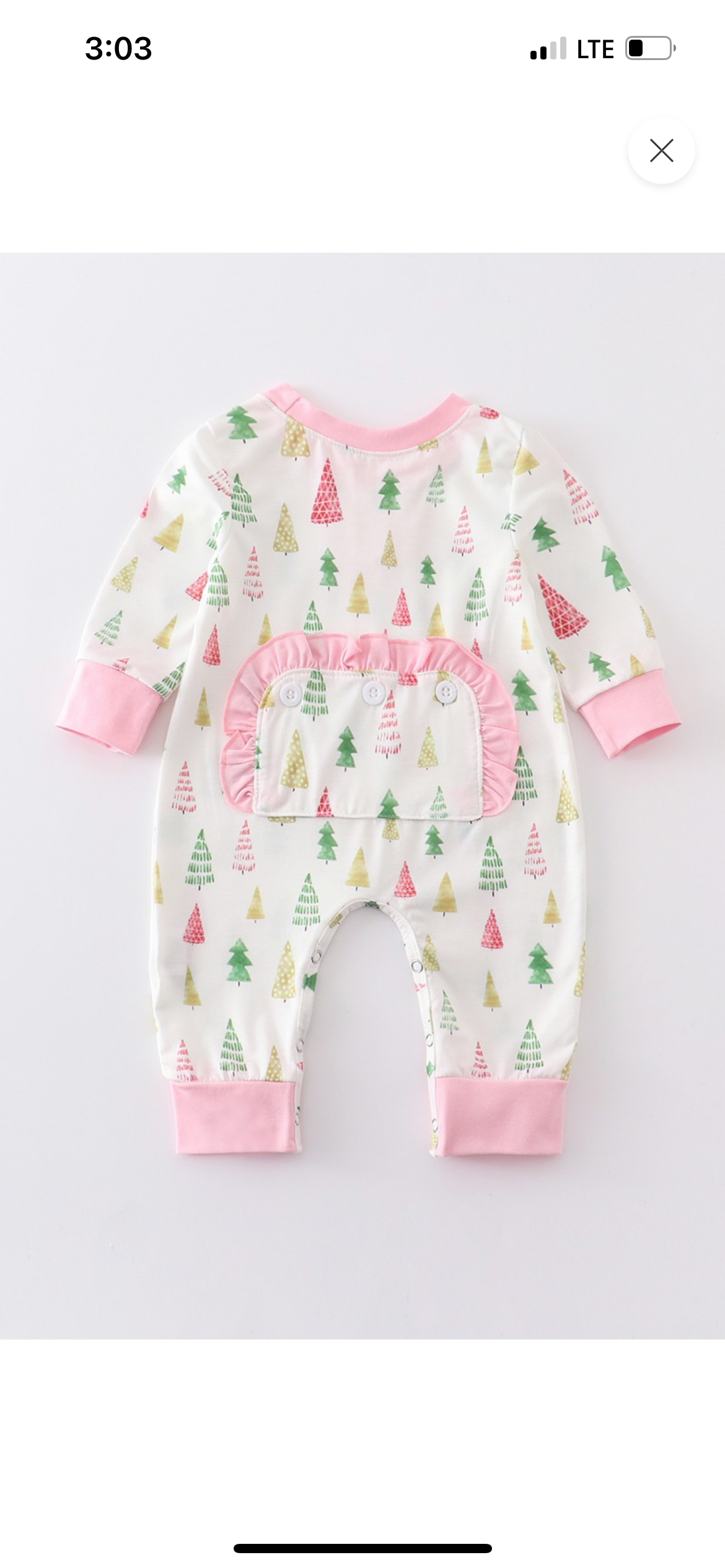 Pink Christmas Tree Romper