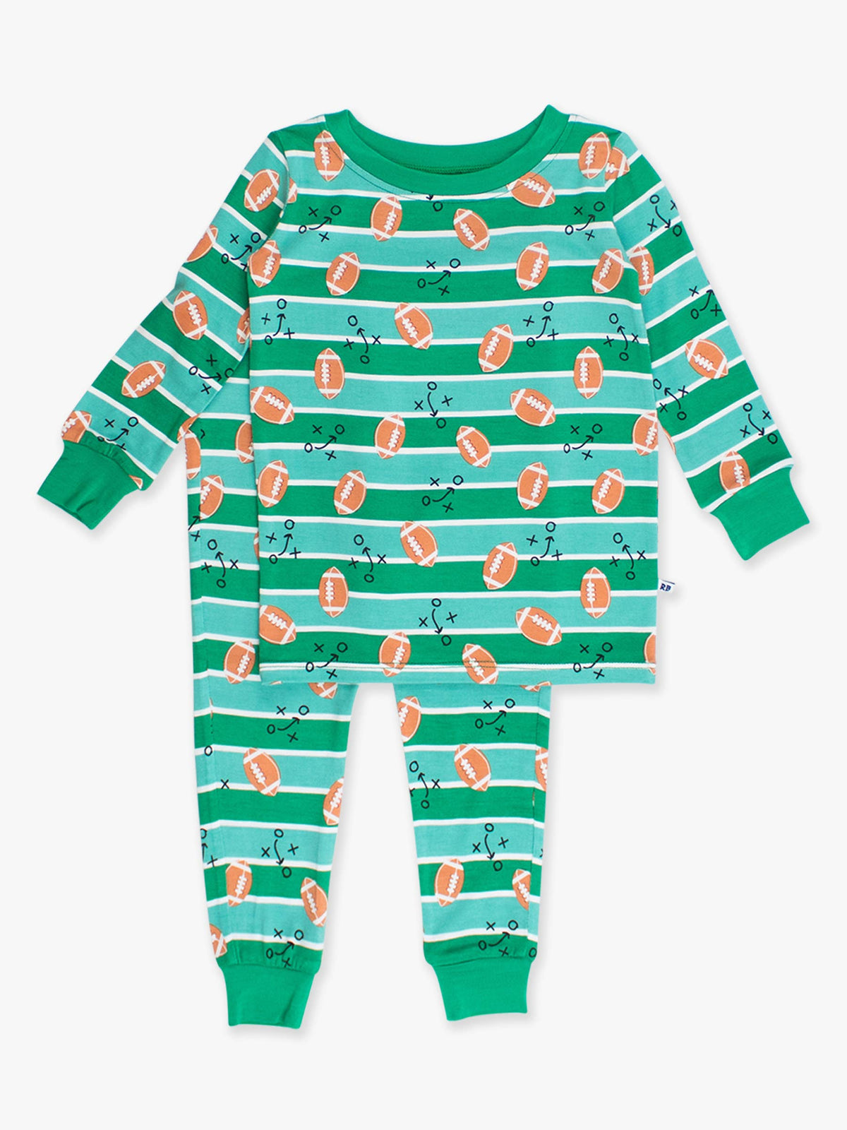 SoftSnooze™ Kids Bamboo Viscose Tackles & Touchdowns Football Long Sleeve Pajama Set