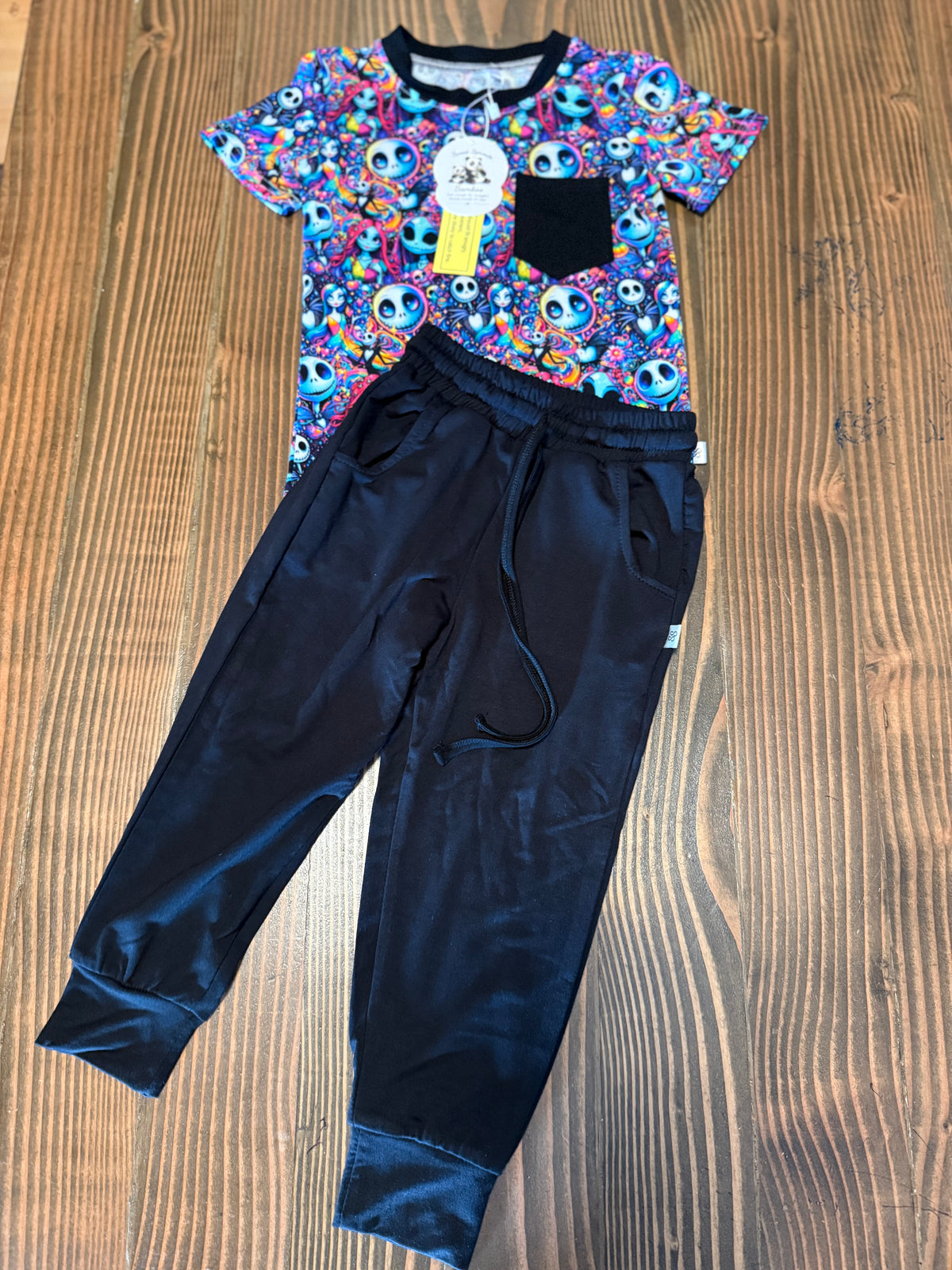 🎃 Nightmare Magic — Boys Bamboo Pocket Tee + French Terry Bamboo Pants