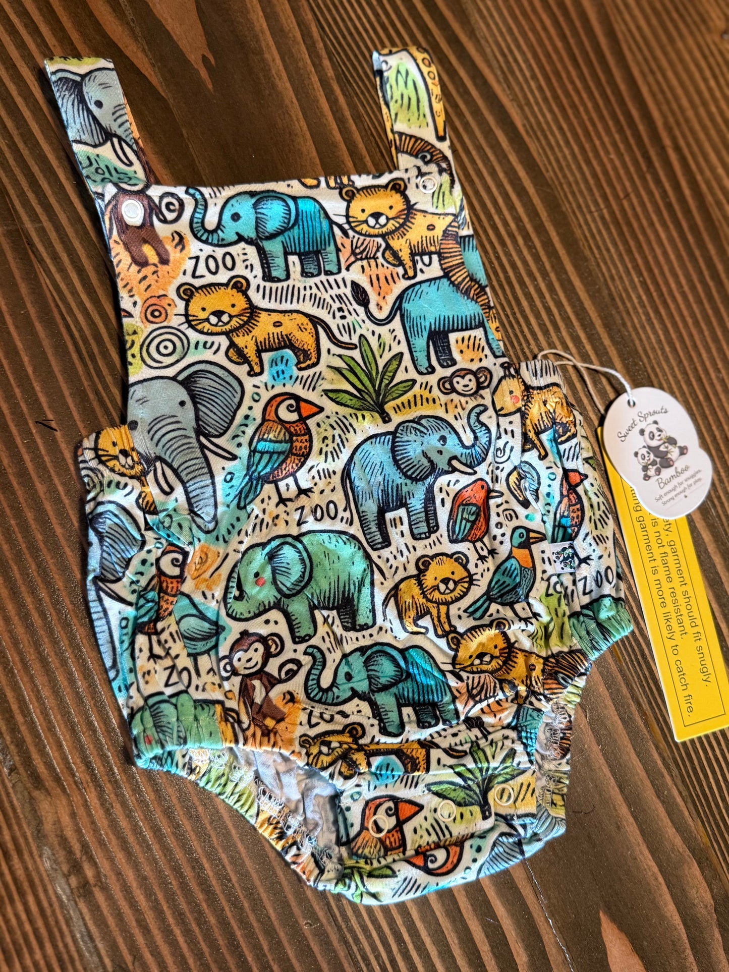 Little Safari Adventure Bamboo Bubble overalls