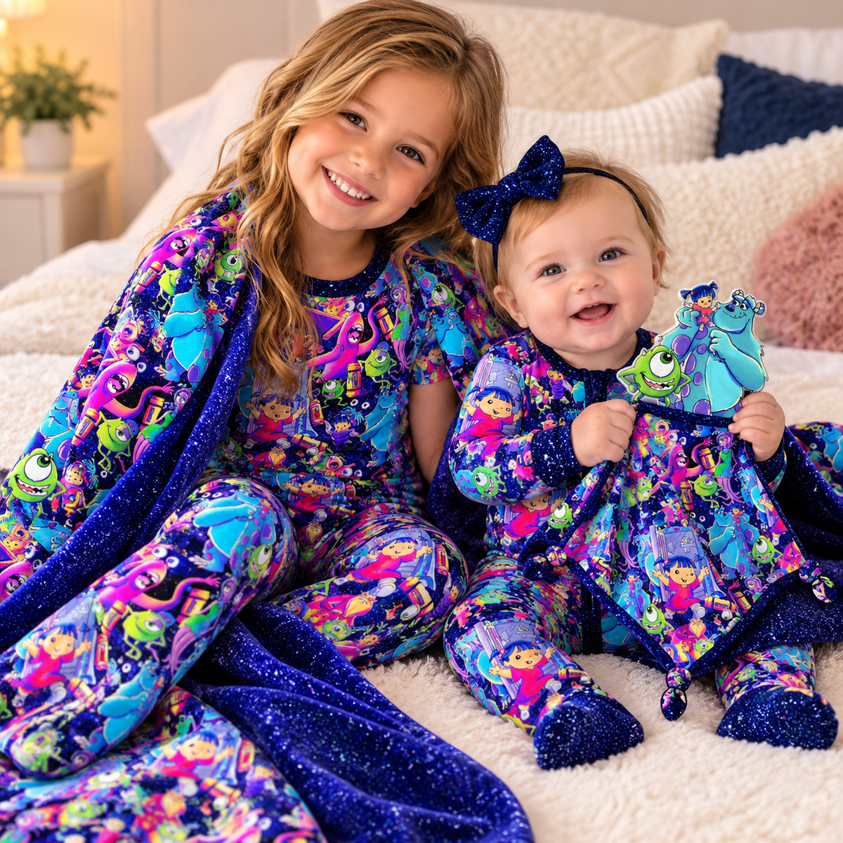 🌙 Monster Magic Bamboo & Minky Blanket 50” × 60”