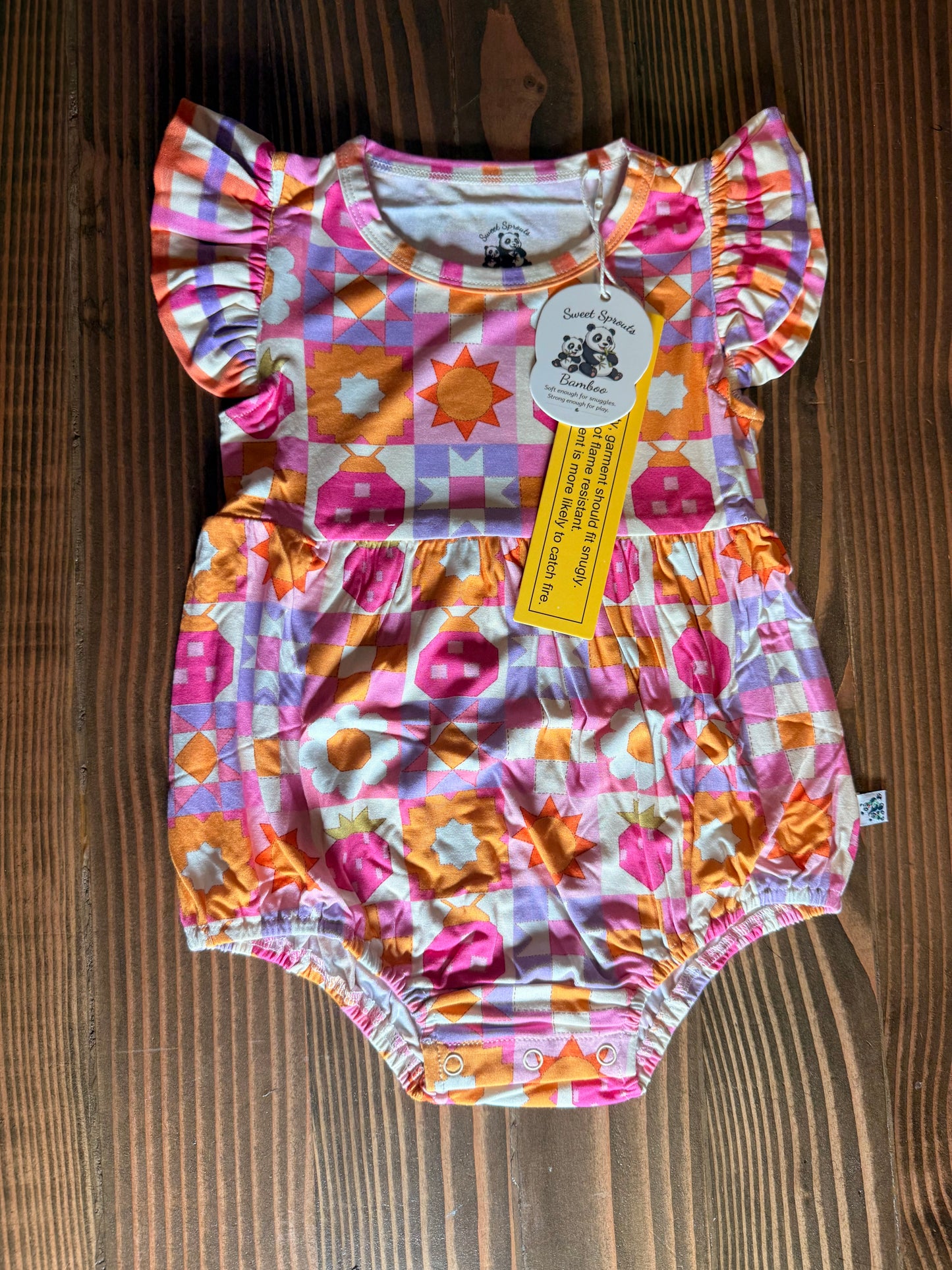 Berry Patch Sunshine Flutter Bubble Romper