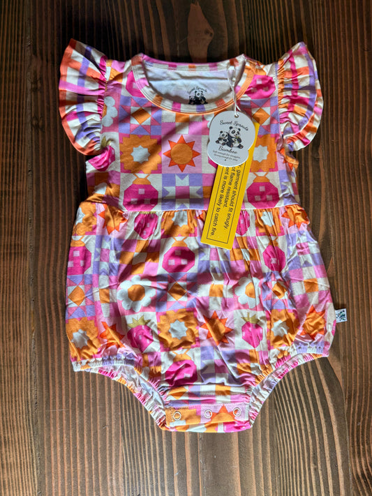 Berry Patch Sunshine Flutter Bubble Romper