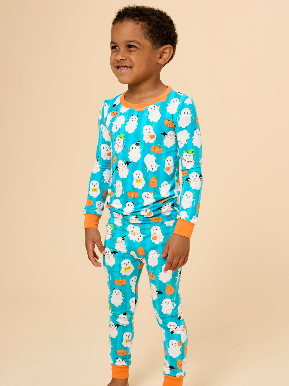 SoftSnooze™ Kids Bamboo Viscose Halloween Boo Bash Long Sleeve Pajama Set