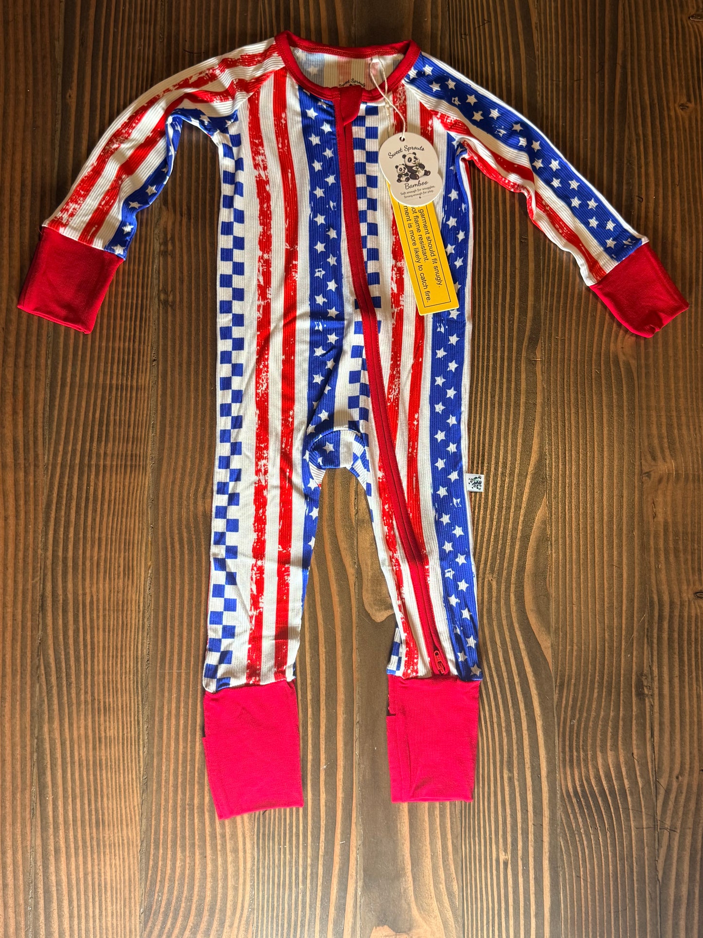 Stars, Stripes & Summer Nights Rubbed Bamboo Zippy 🇺🇸⭐❤️