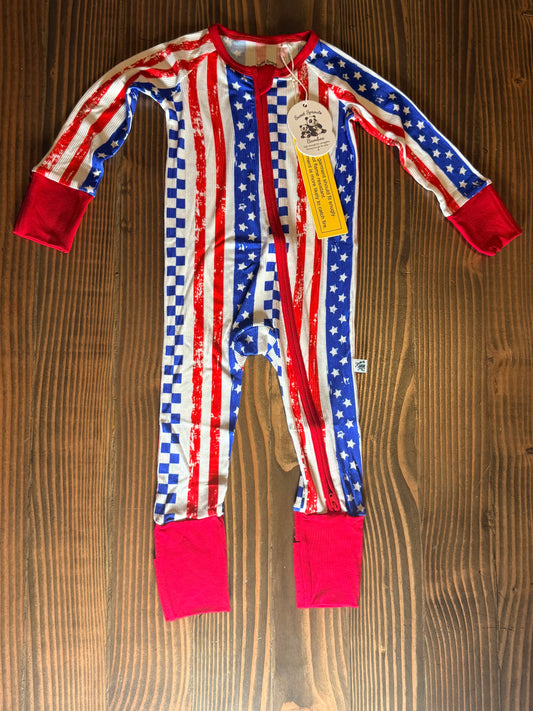 Stars, Stripes & Summer Nights Rubbed Bamboo Zippy 🇺🇸⭐❤️