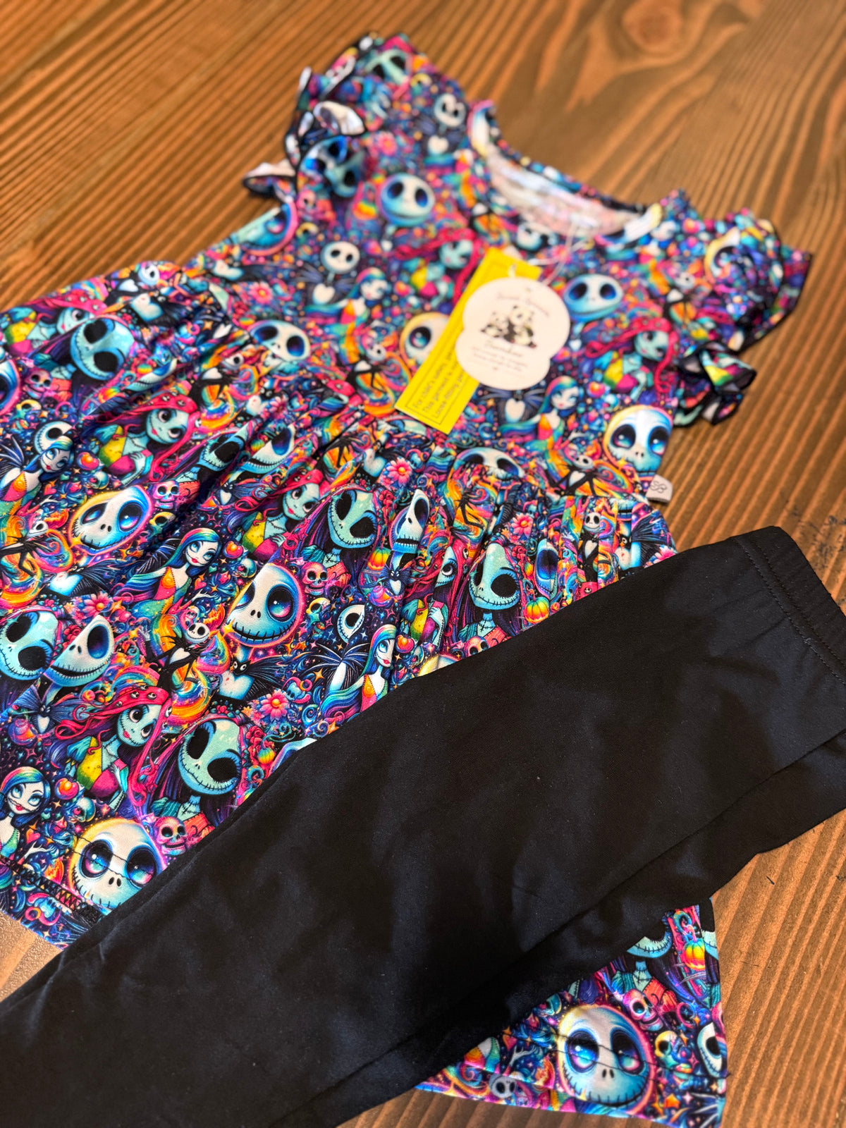 🖤 Nightmare Magic — Girls Bamboo Peplum + Leggings