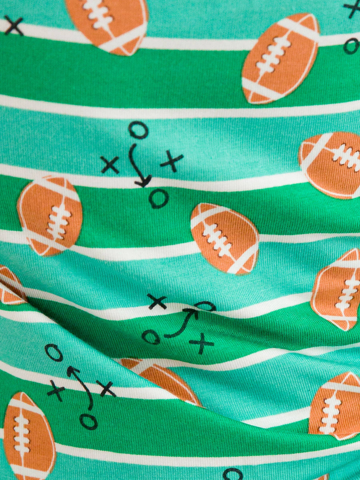 SoftSnooze™ Kids Bamboo Viscose Tackles & Touchdowns Football Long Sleeve Pajama Set