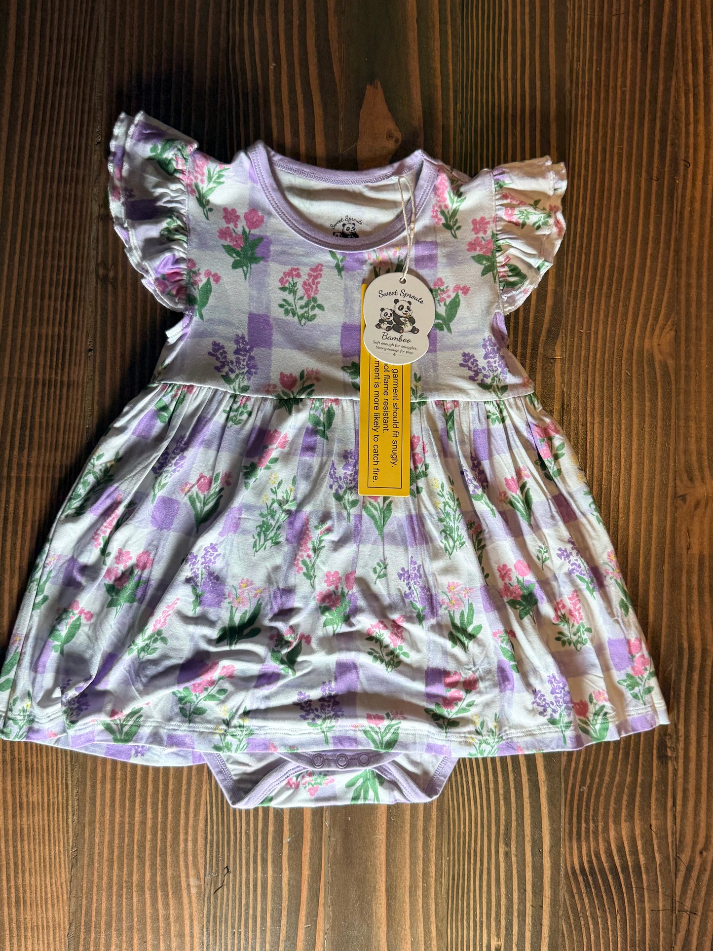 Lavender Dreams Bodysuit Twirl Dress 🌸🦋💜