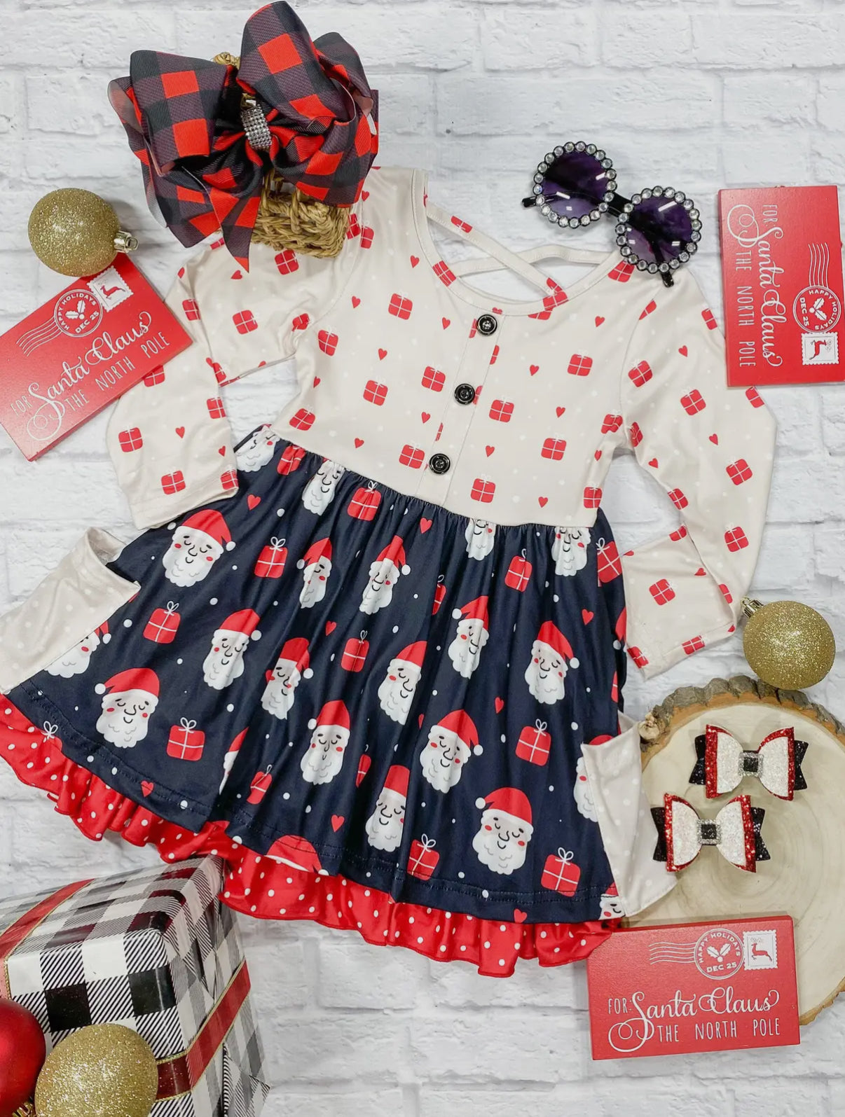 Santa's Bringing Gifts Tiered Dress
