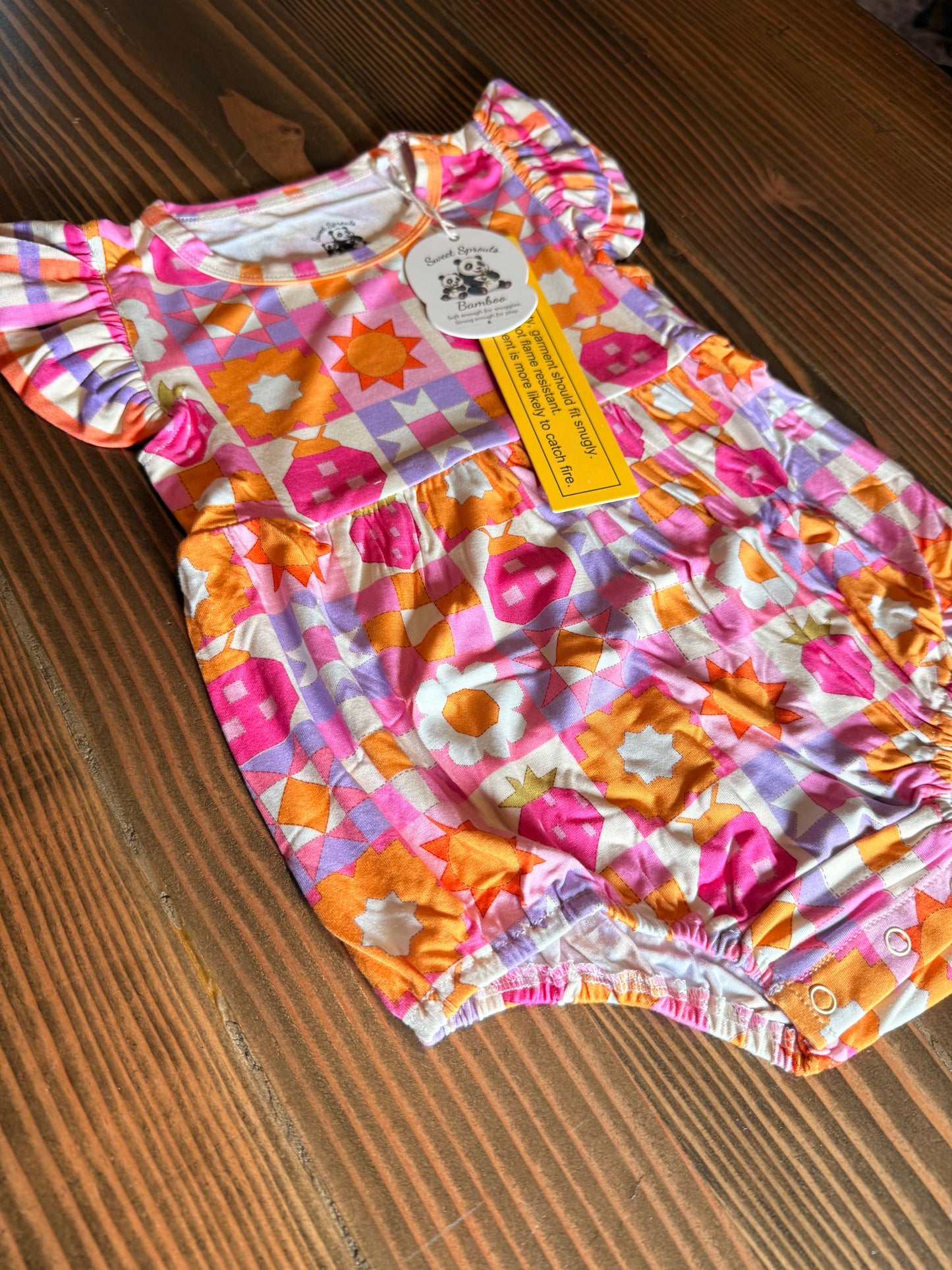 Berry Patch Sunshine Flutter Bubble Romper