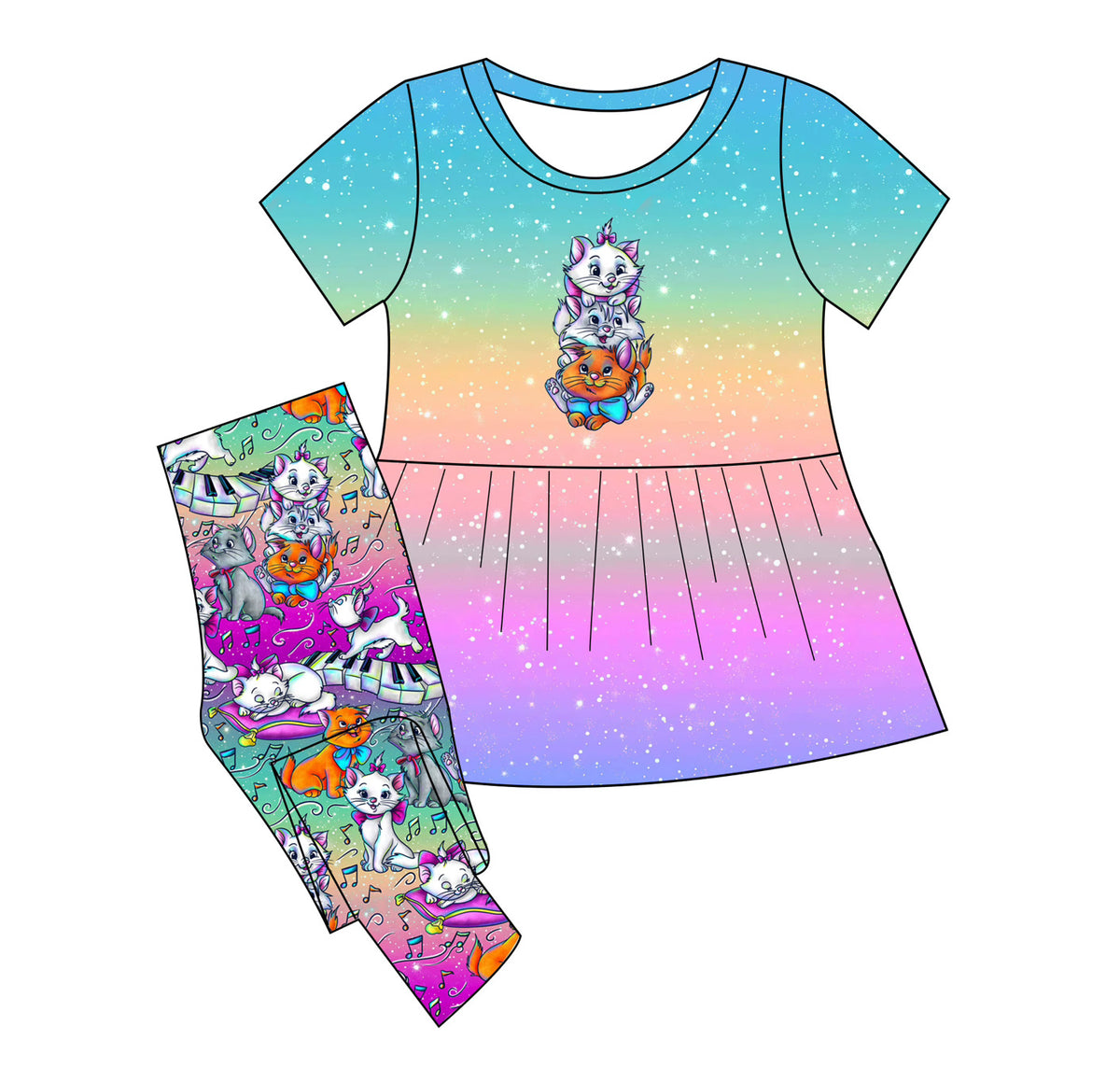 Everybody wants to be a Kitty Bamboo Peplum with leggings
