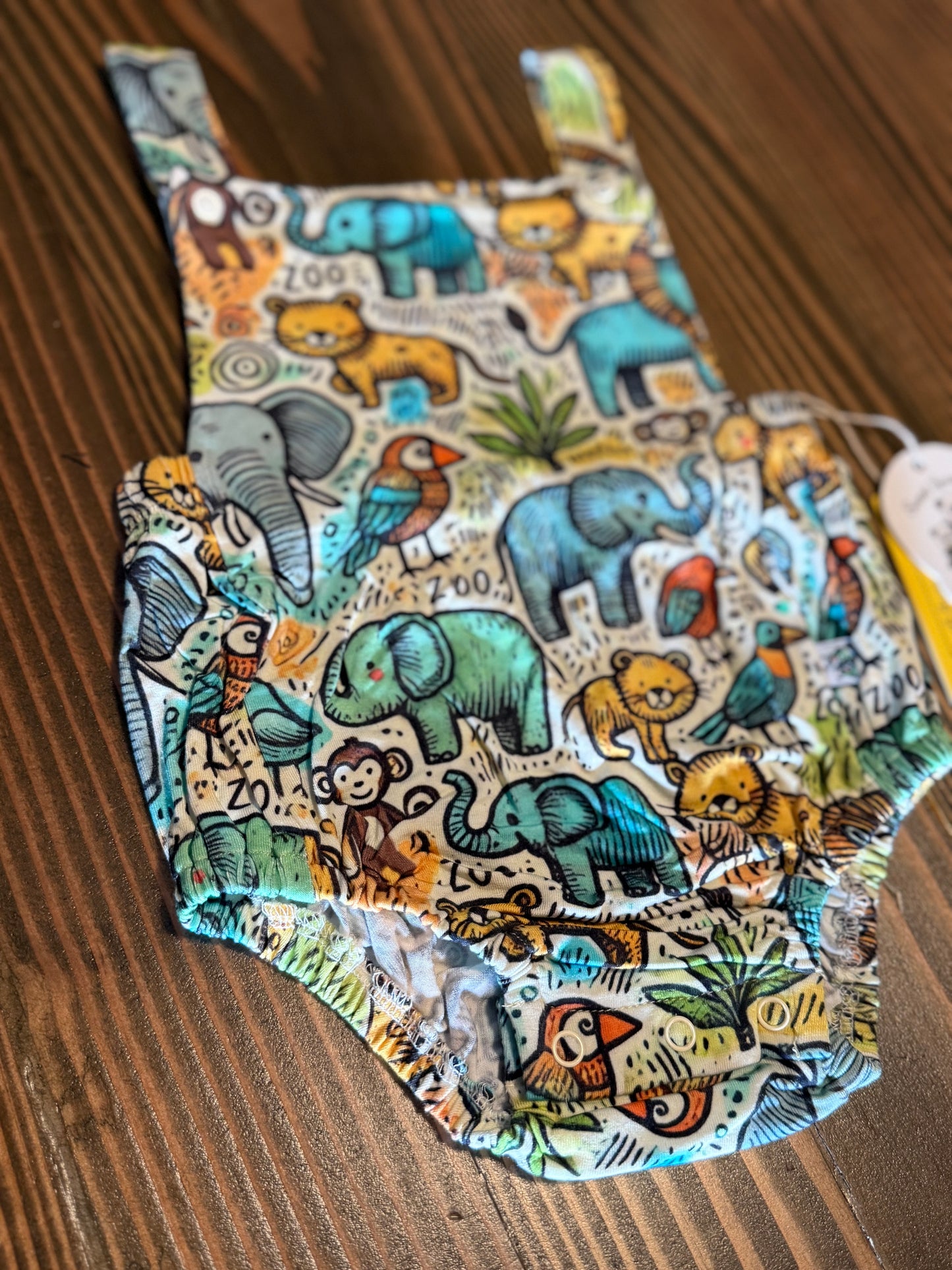Little Safari Adventure Bamboo Bubble overalls