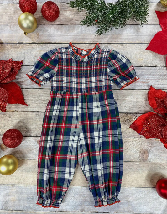 Sweet As Apple Pie Plaid Infant Girls Onesie