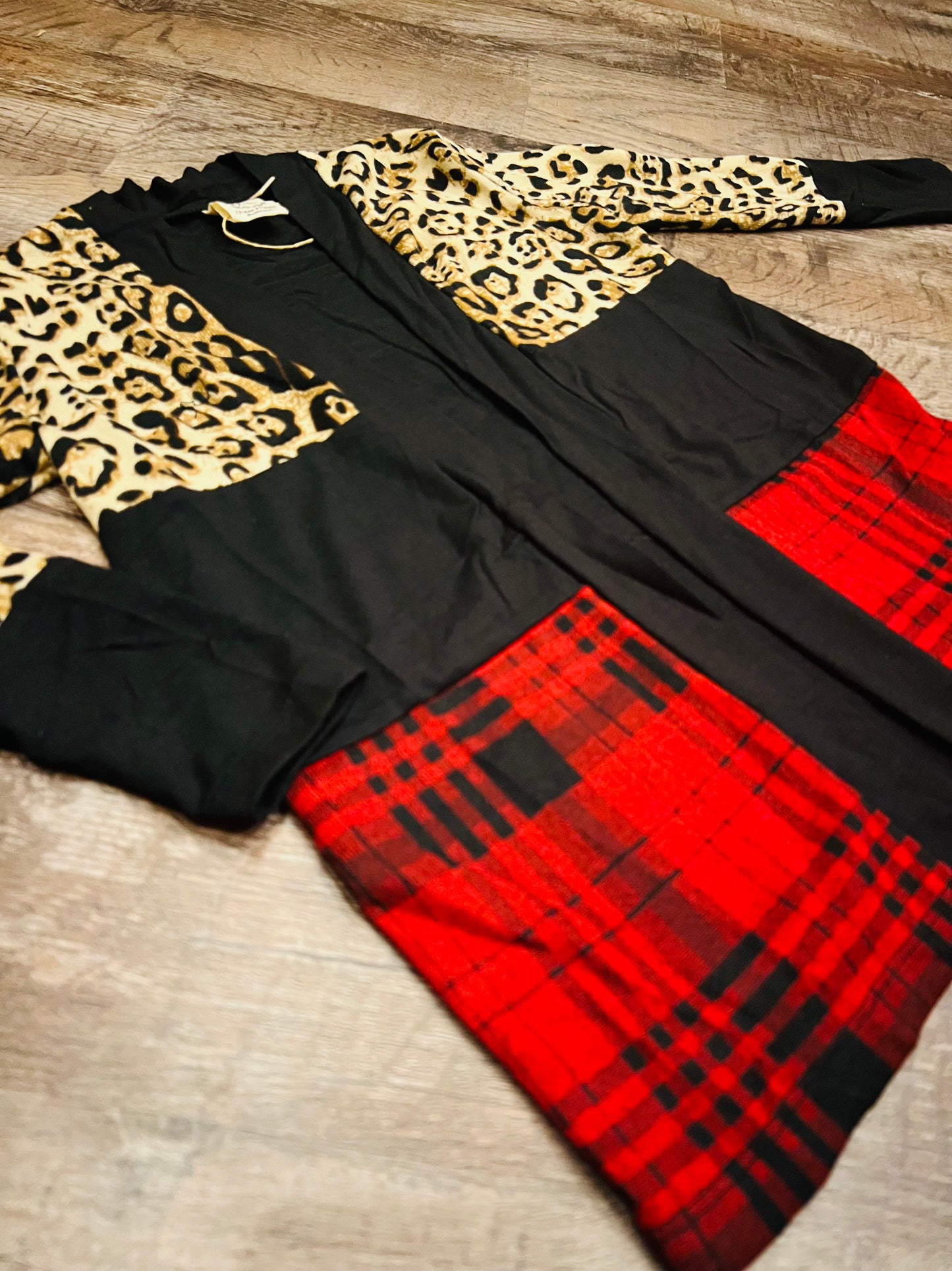 Girls' Chillin' Cardigan with Leopard and Plaid Leopard