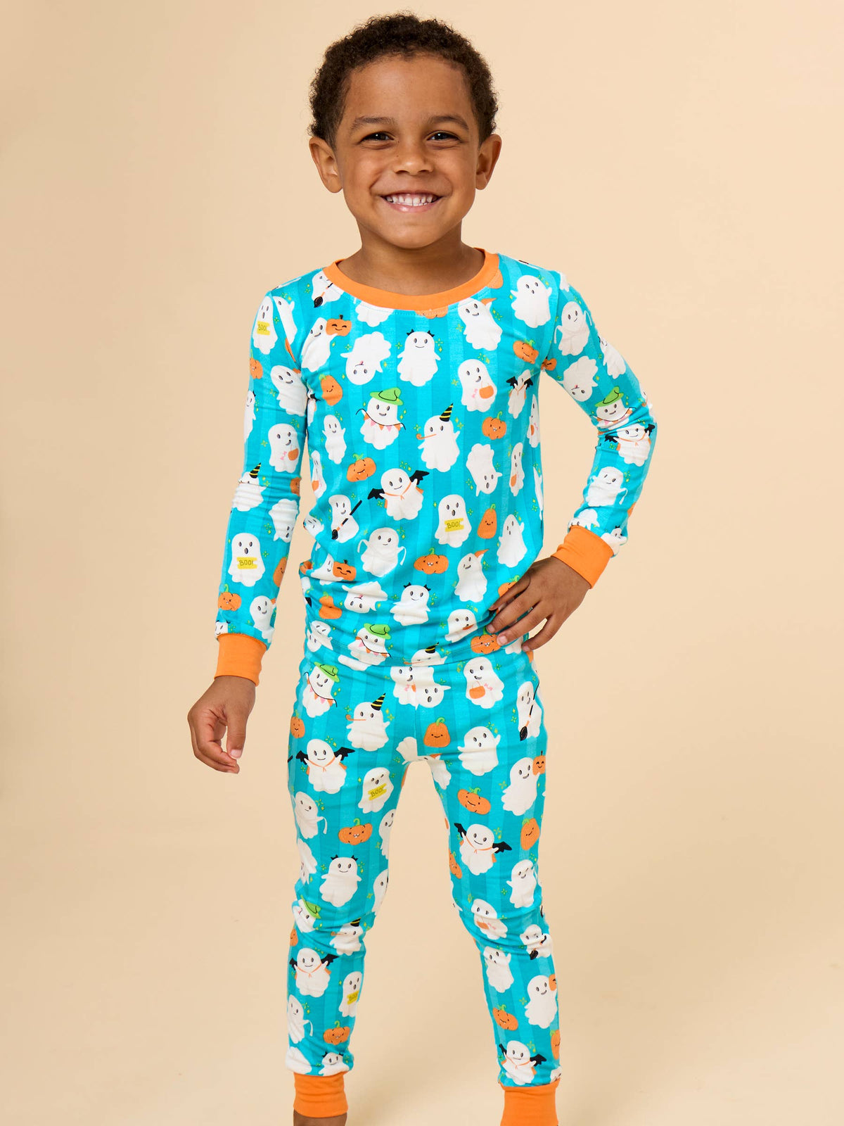 SoftSnooze™ Kids Bamboo Viscose Halloween Boo Bash Long Sleeve Pajama Set
